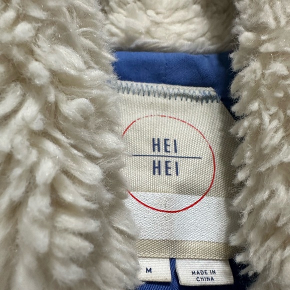 Anthropologie Hei Hei Stella Sherpa Jersey Lining Bomber Coat in Size Medium - Picture 6 of 9
